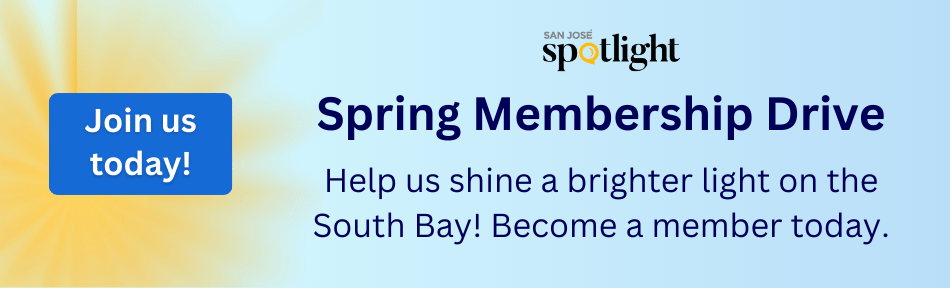 Text reads: Spring Membership Drive. Help us shine a brighter light on the South Bay! Become a member today. Image shows a sun with a button reading: Join us today! 